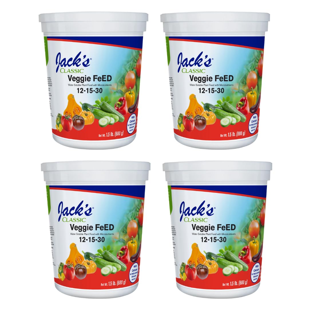 Jack's Classic Tomato Feed 12-15-30 Water-Soluble Fertilizer with Micronutrients, 1.5lb, 4 Pack
