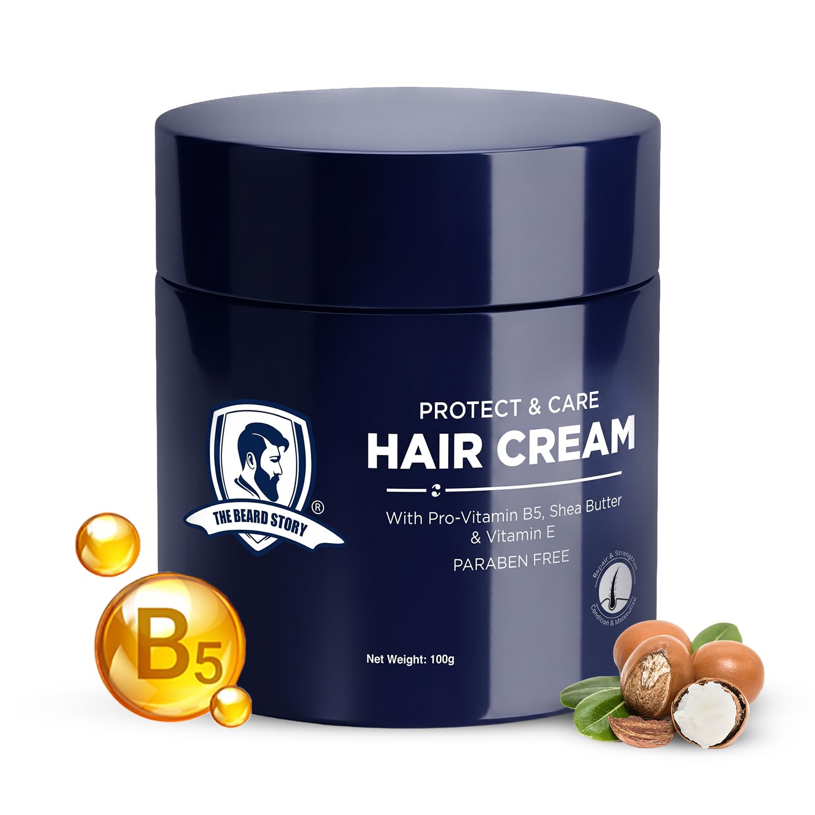 The Beard Story Hair Cream for Men | Daily Use | Non-Sticky | UV Protection | Frizzy & Dry Hair | Soft, Manageable Hair | Sulphate-Free | Contains Vitamin B5 & E | Matte Finish | 100 gm-picture-18