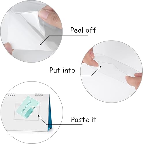 Miniatura 3 de durony Paquete de 60 portatarjetas autoadhesivas para tarjetas, portatarjetas de plástico transparente con apertura superior para tarjetas de