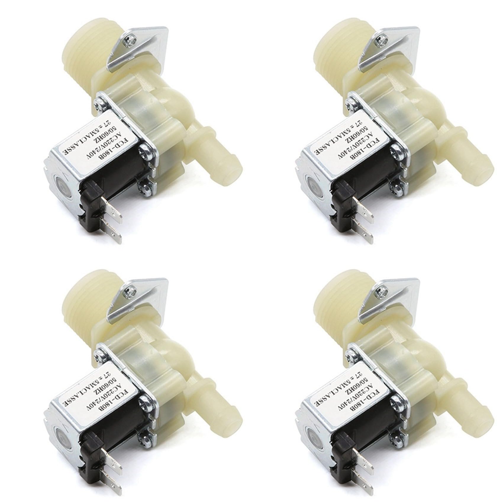 Aundhegrtt 4X Water Inlet G3/4 12mm Washing Machine Inlet Solenoid Valve Dishwasher Normally Closed Inlet Valve AC220V