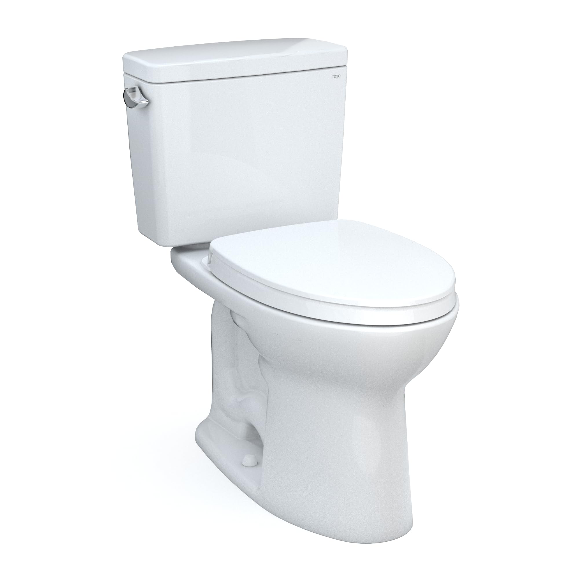 TOTO Drake Two-Piece Elongated 1.28 GPF Universal Height TORNADO FLUSH Toilet with CEFIONTECT and SoftClose Seat, WASHLET+ Ready, Cotton White - MS776124CEFG#01