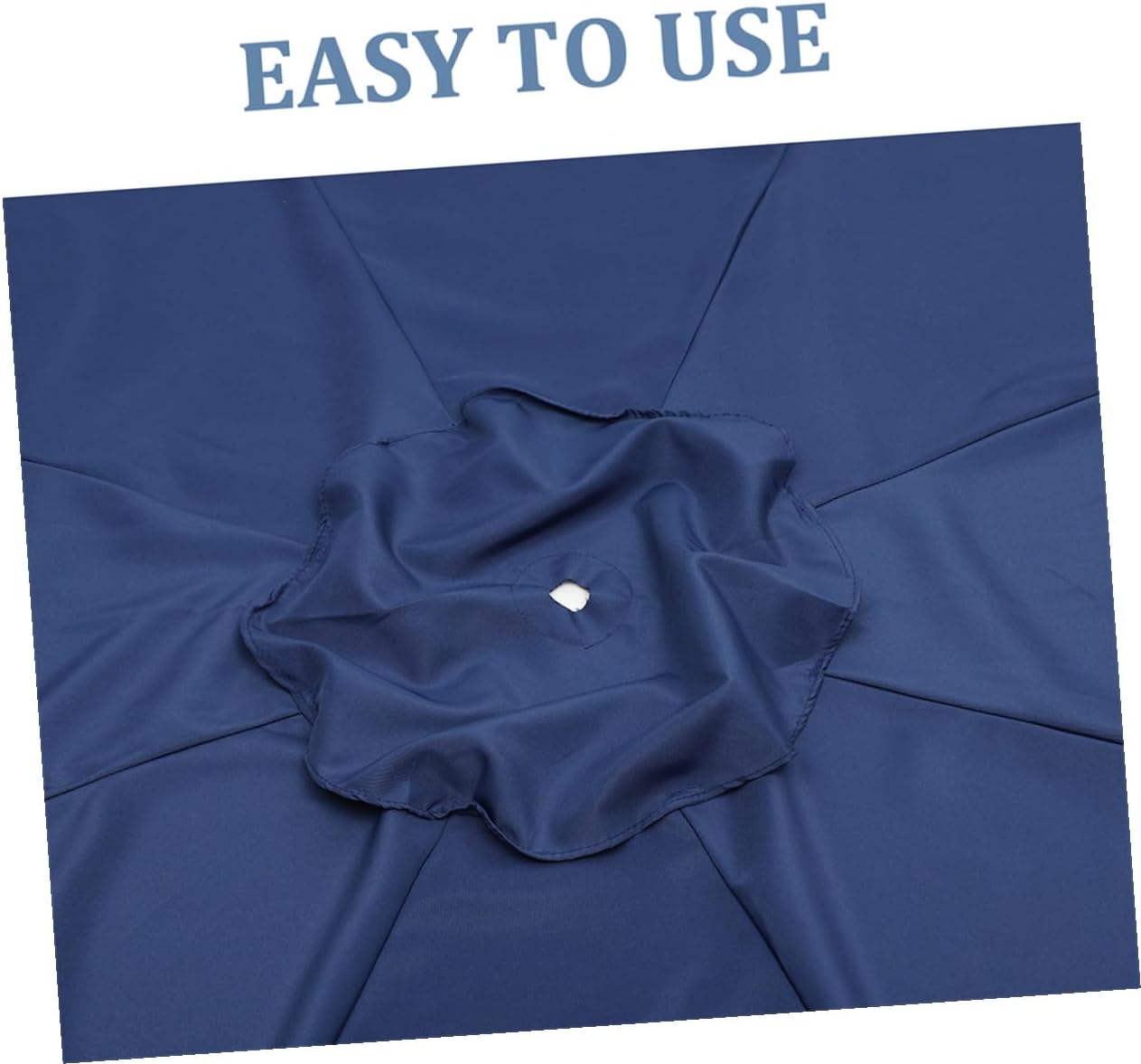 Replacement Patio Umbrella Canopy 2.7m 8-rib Navy Blue Polyester Fabric Outdoor Yard Umbrella Cover UV and Rain Resistant Replacement Cloth