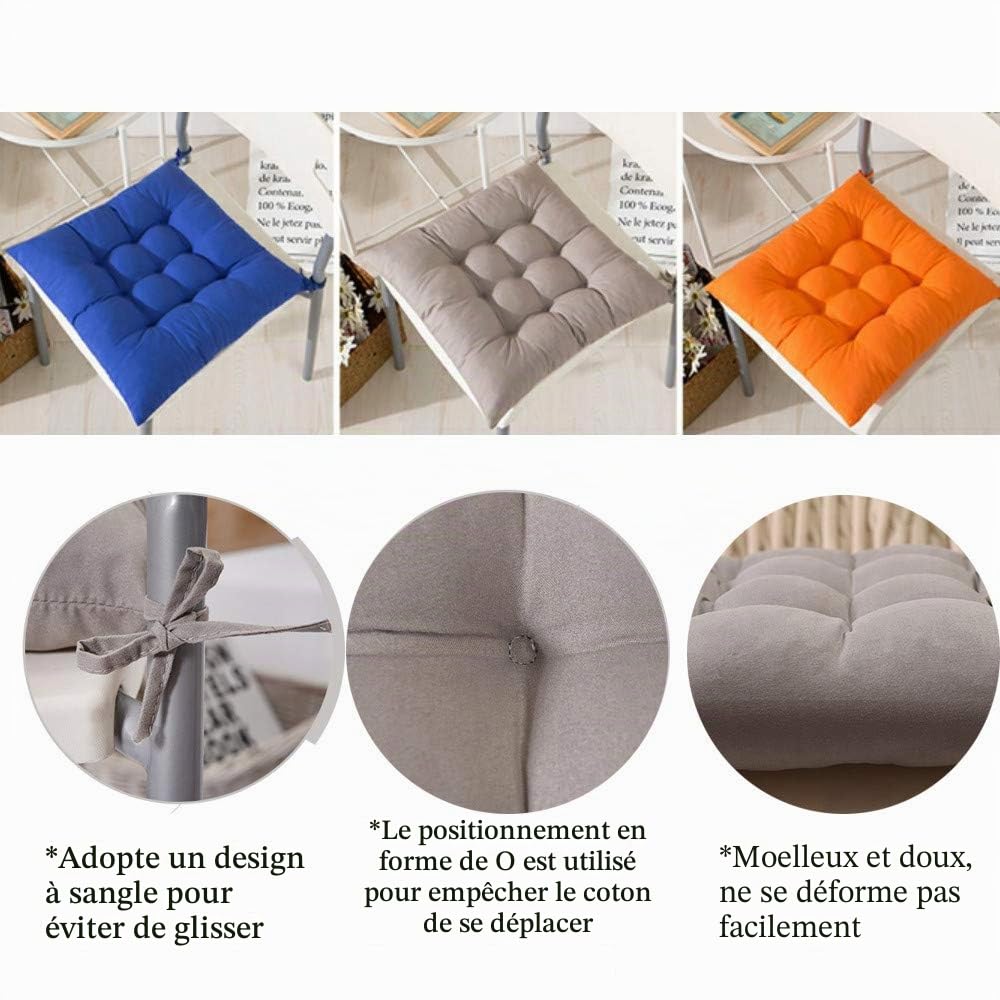 AIITLLYNA Lot de 4 Coussins de Chaise 40 x 40 cm,Coussins de Chaises Carrés,Différents Coloris pour Jardin terrasse Salle à Manger (Combinaison de Couleurs B)