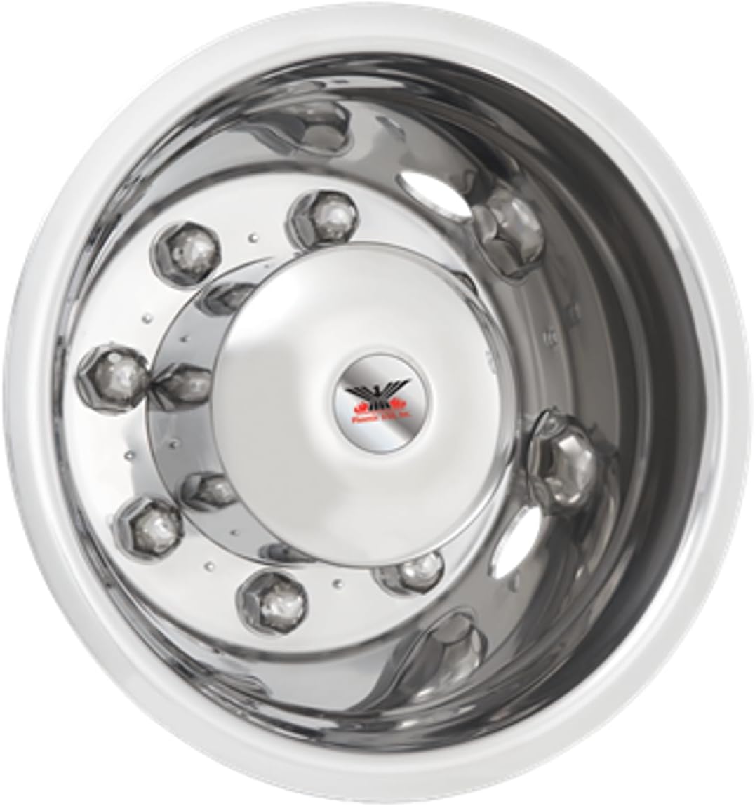 DOT-Liner Wheel Simulator Fits 19.5" 8-Lug Wheels Polished Stainless Steel Bolt-On - NH8495
