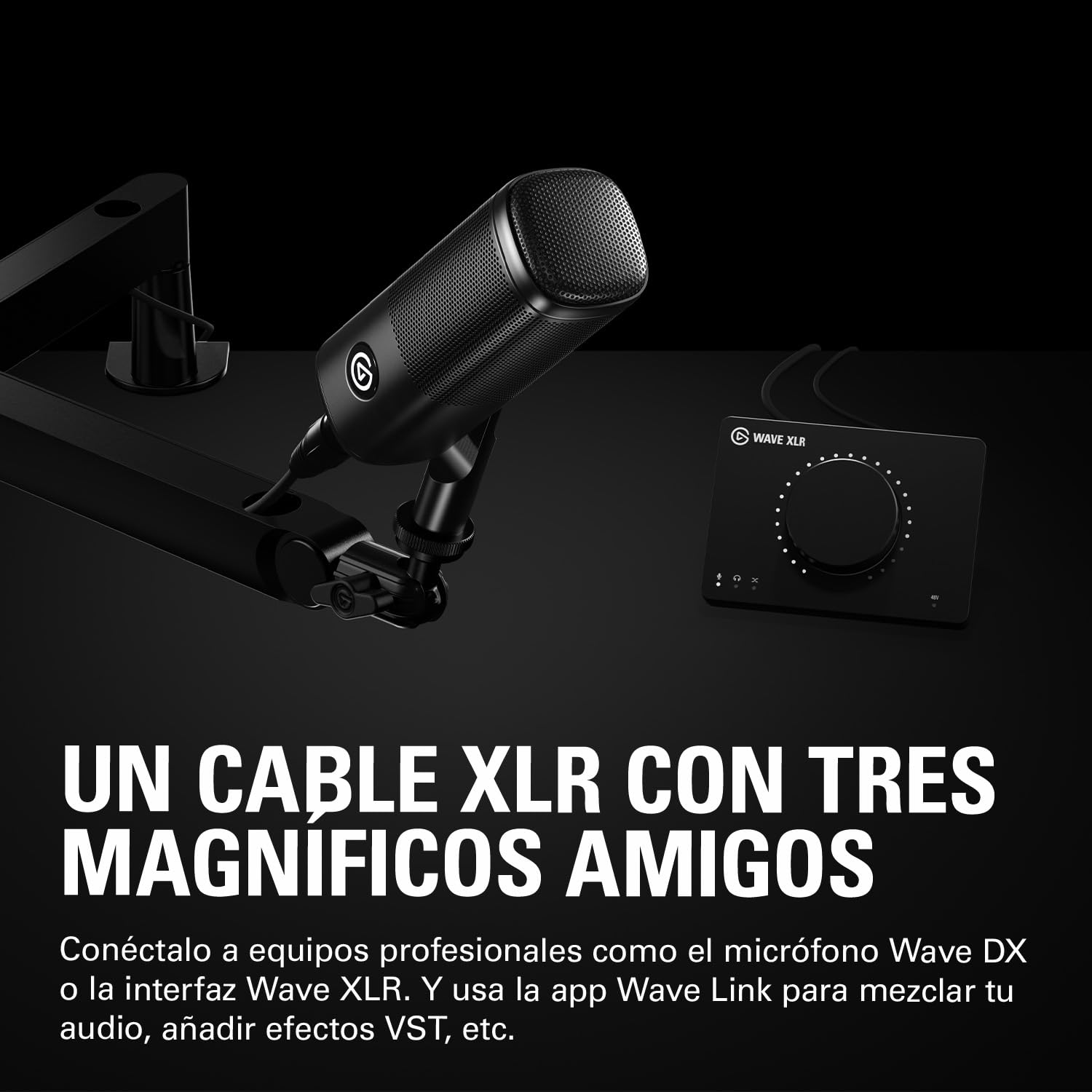 Elgato Cable XLR – Cable de micrófono apantallado para grabación en estudio y producción en directo, clavijas chapadas en oro, de macho a hembra, para micro y línea analógica balanceada, 10 pies/3 m