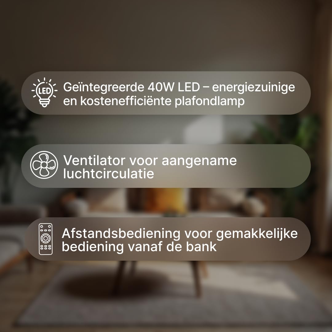 Brilliant LED-Deckenlampe mit Ventilator, 46,5 cm, Schwarz, Dimmbar
