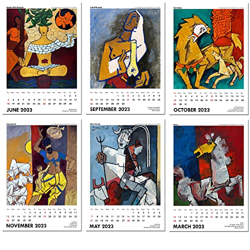 Image of Tallenge - M F Husain - Art By Indian Master - 2026 desk Calendar - 6 x 9 Inches (Paper, Desk Calendar)