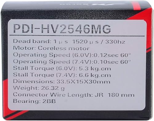 Miniatura 5 de PDI-HV2546MG 0.88 oz Metal Gear Digital High Voltage Tail Servo 180  para RC 450 500 Helicóptero Ala Fija Piezas de Avión
