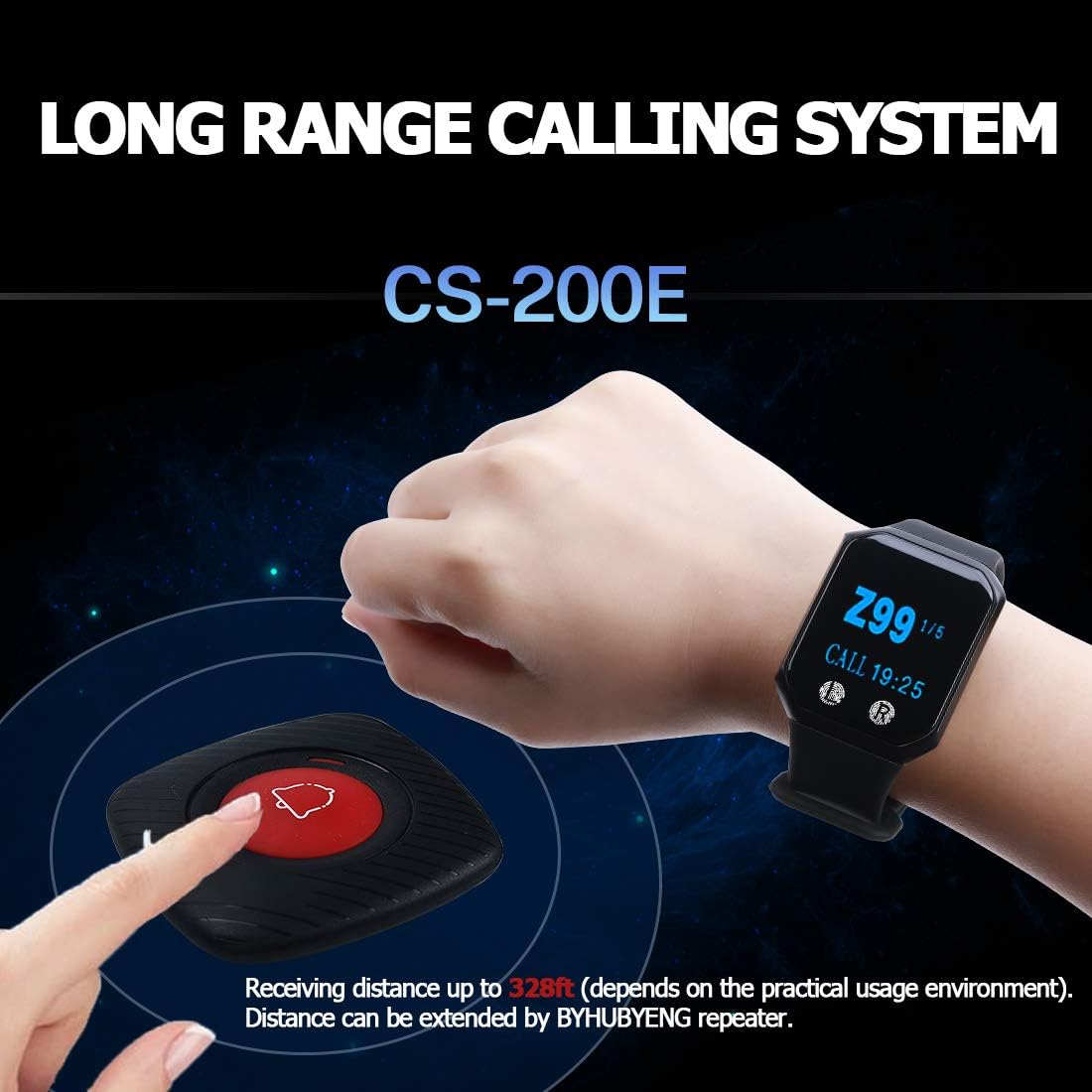 BYHUBYENG Wireless Caregiver Pager Alert System Wireless Wrist Pager