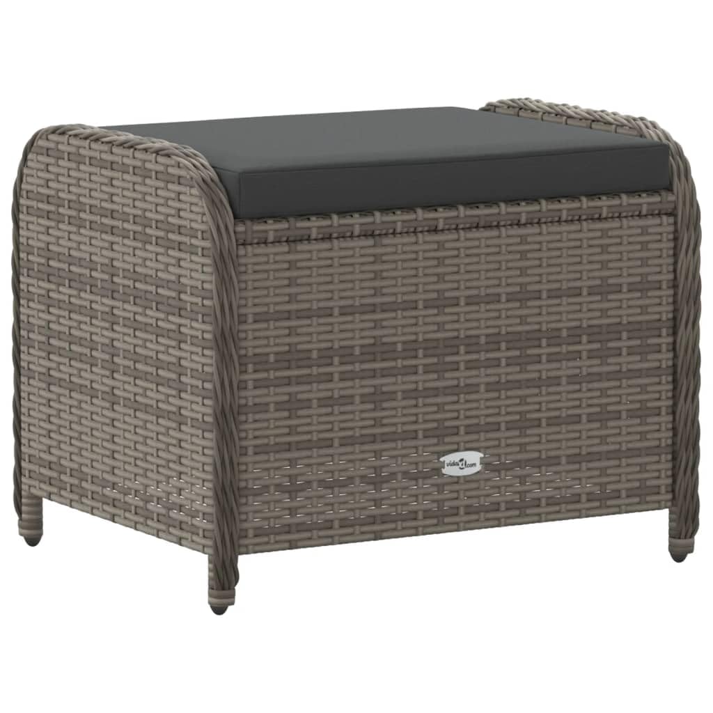 Générique Tabouret de Jardin avec Coussin Gris 58x46x46 cm résine tressée,Meubles,Mobilier de Jardin,Poufs d'extérieur,Gris,6 KG,365734