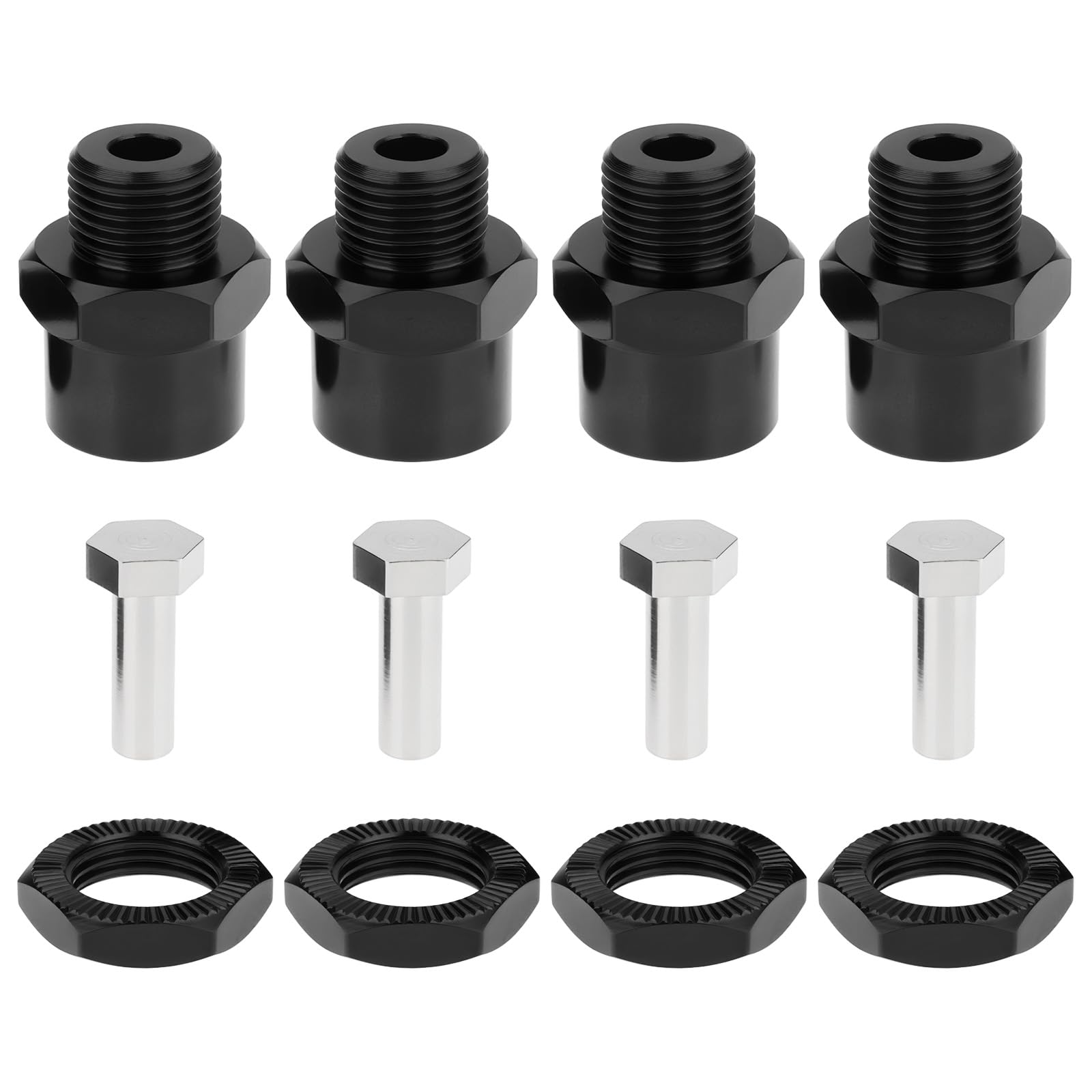 AS Axis Spindleon 1 Set 12mm to 17mm Wheel Hex Hub Adapter Extension Conversion for 1/10 RC Car Upgrade Parts Black
