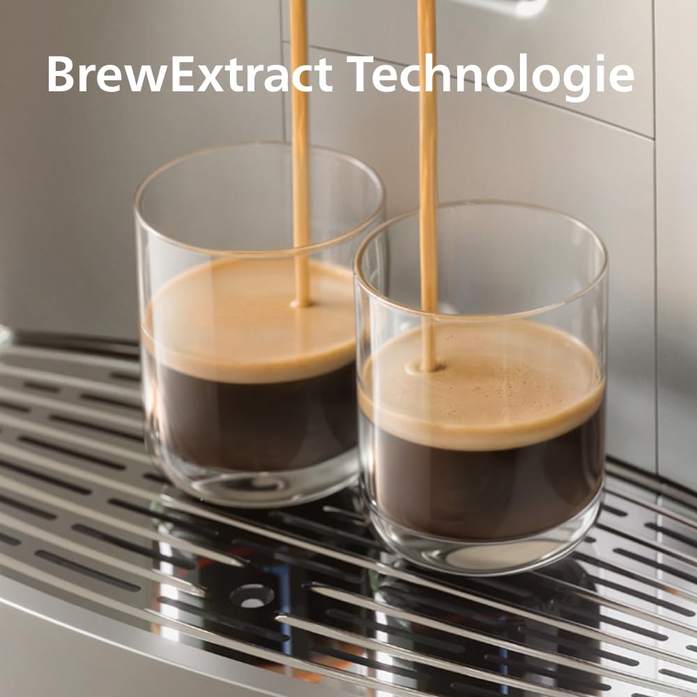PHILIPS LatteGo Pro Aromis Kaffeevollautomat – BrewExtract Technologie, LatteGo Pro, 50+ heiße & kalte Getränke, mit einfacher Reinigung, intuitives Display und Barista-Assistent, Silber (EP8757/20)