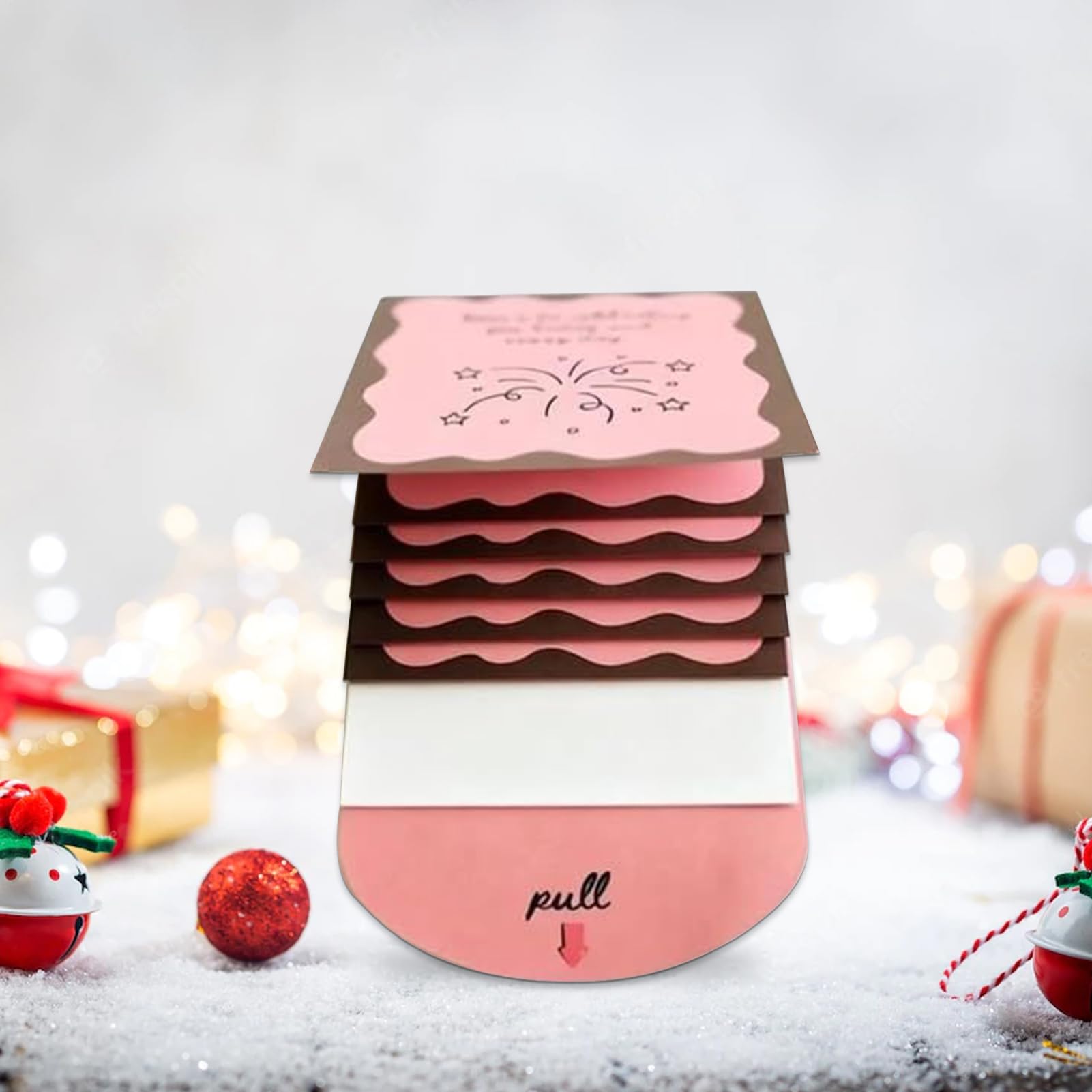 Porta Tarjetas Navideñas | Librito Decorativo Extraíble,Expositor De Tarjetas En Cascada - Para Adultos Celebraciones Navidad Cumpleaños Fiestas Escolares Reuniones