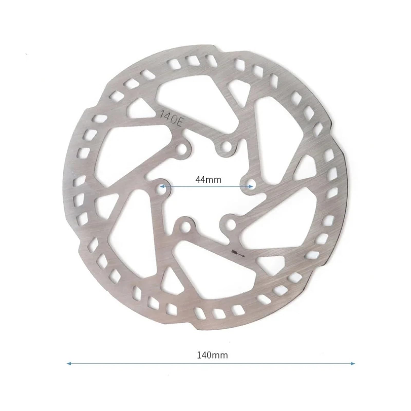 Generico Rotore Freno Bici 2.3MM, 140 160 180 203mm | 220mm, acciaio inox, centro foro 44mm, foro più vicino 22mm, 1 rotore con sei viti