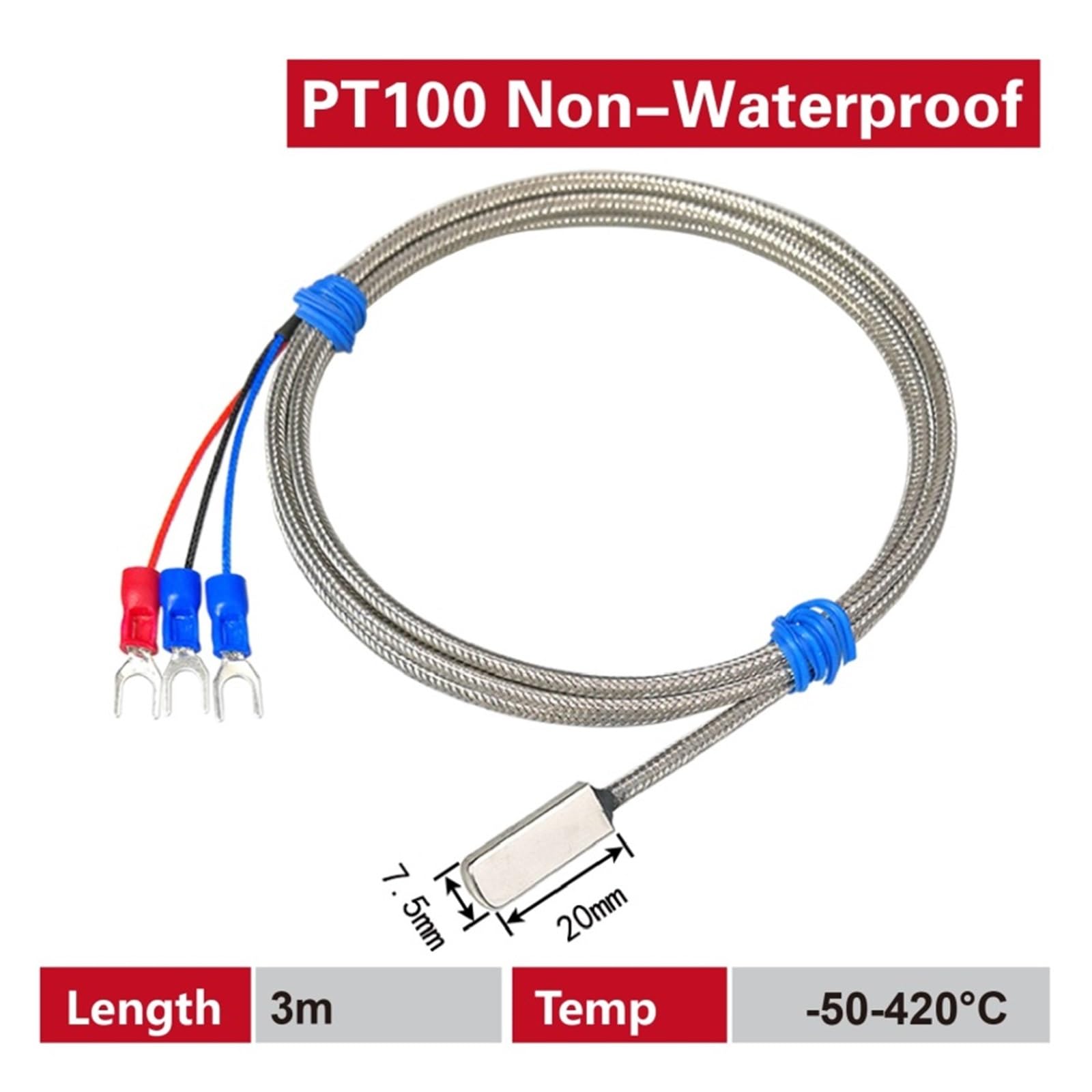 Wodoodporny czujnik temperatury PT100 RTD Termopara typu K Sonda ze stali nierdzewnej do montażu powierzchniowego -50°C do 600°C