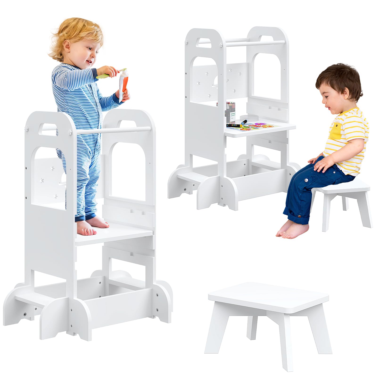 Amazon.com : Timy 2 in 1 Step Stool for Kids Toddler Kitchen Stool