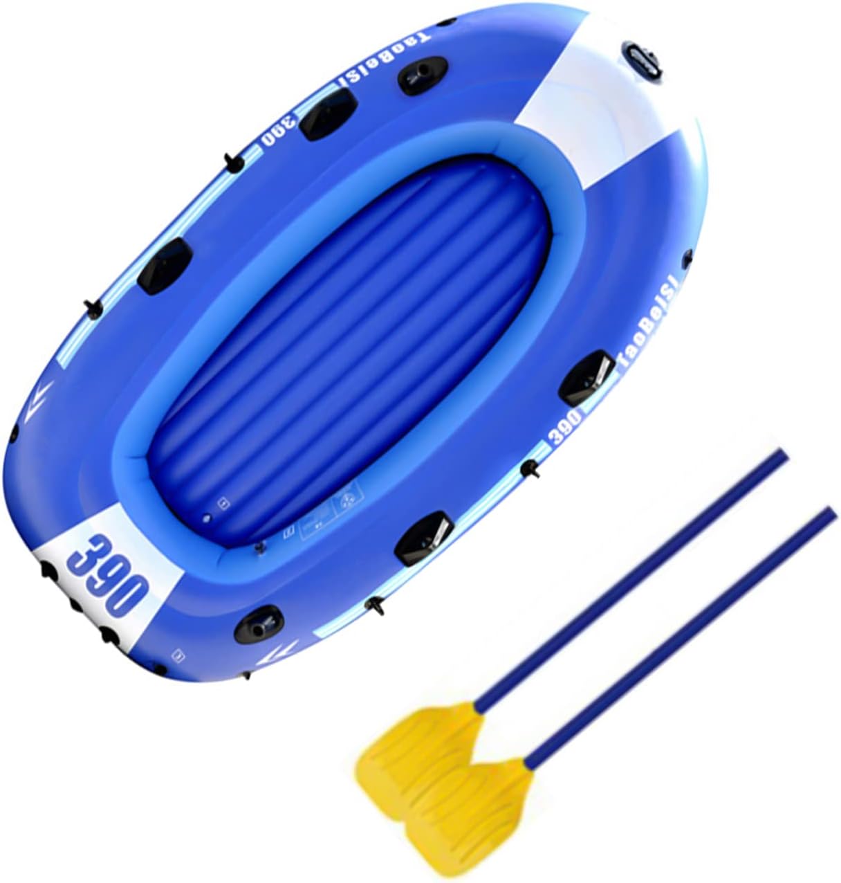 YUEWO Inflatable Boat, PVC Kayak Dinghy Boat 2-4 Person Wear-Resistant Fishing Air Raft Boat with 2 Oars for Touring Water Sports