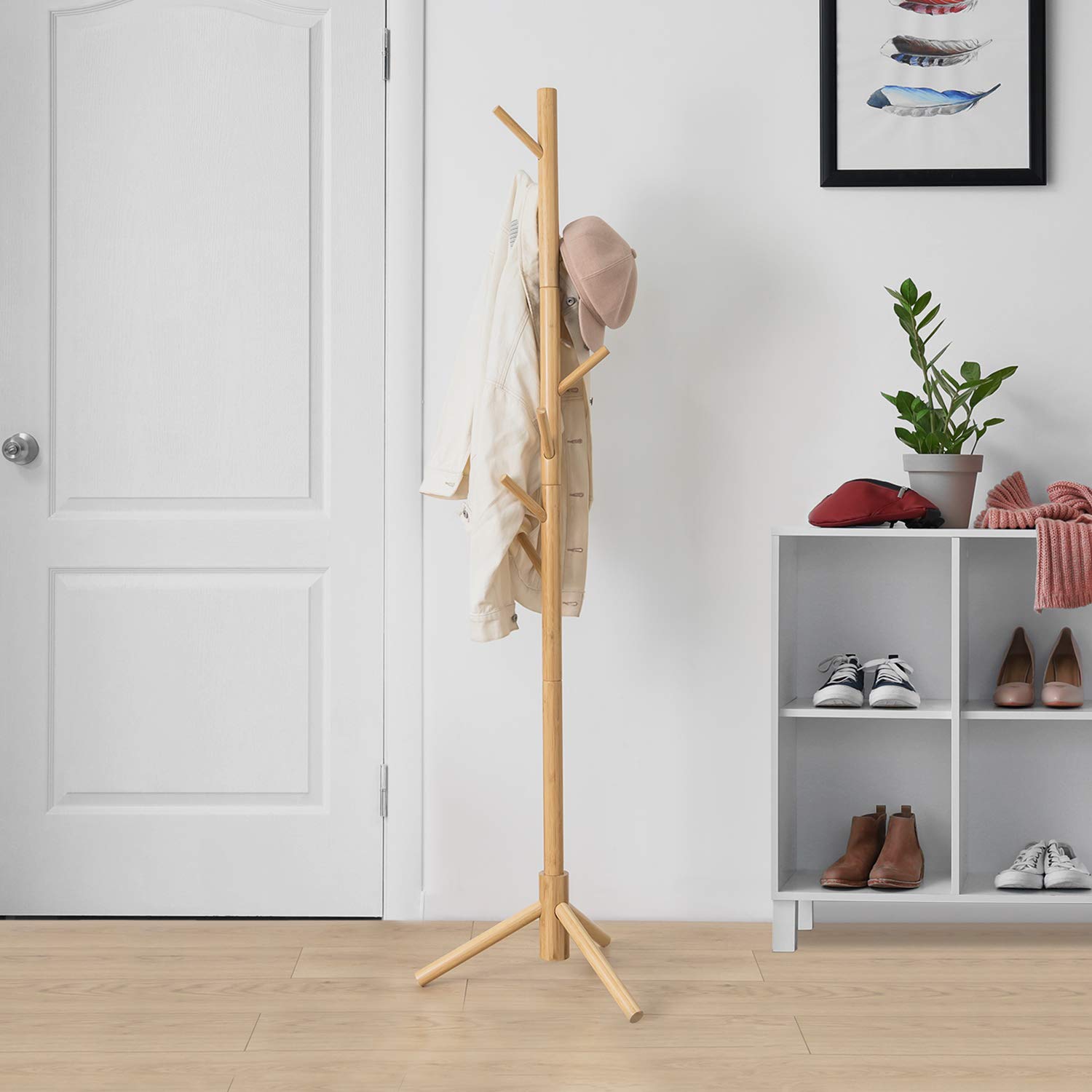 Buy BedStory Coat Rack Freestanding Stand 8 Hooks, 3 Adjustable Sizes