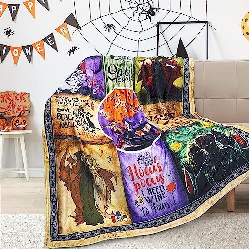 Apxucok Spirit Halloween Blanket Witch Sanderson Sherpa Sisters Fleece Blankets and Throws (50″ x 60″)