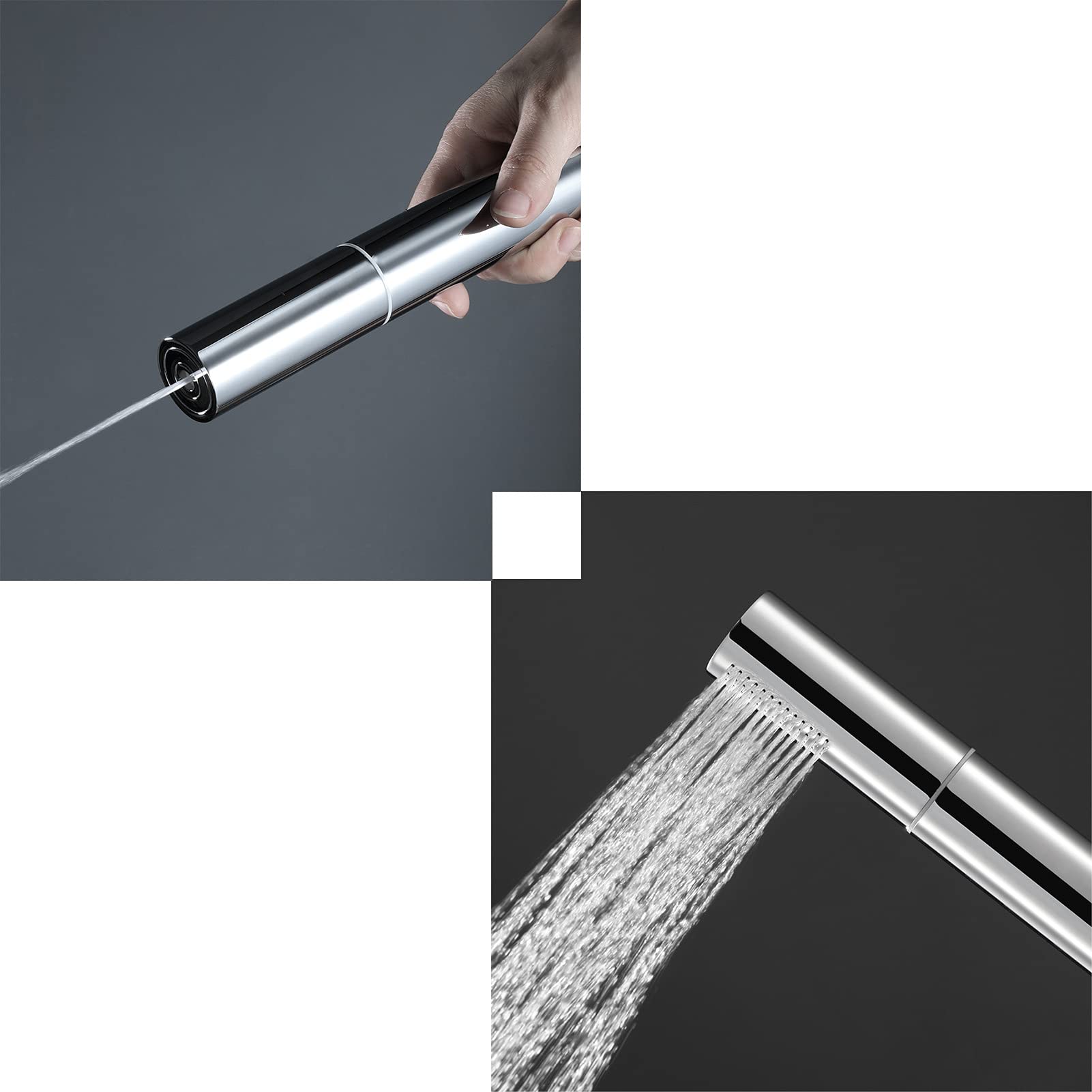 Cabezal de Ducha de Alta presión, Conjunto de Ducha de Mano, 2 Modos, con Soporte de Ducha, Manguera,Chrome Plated 3 pcs Set