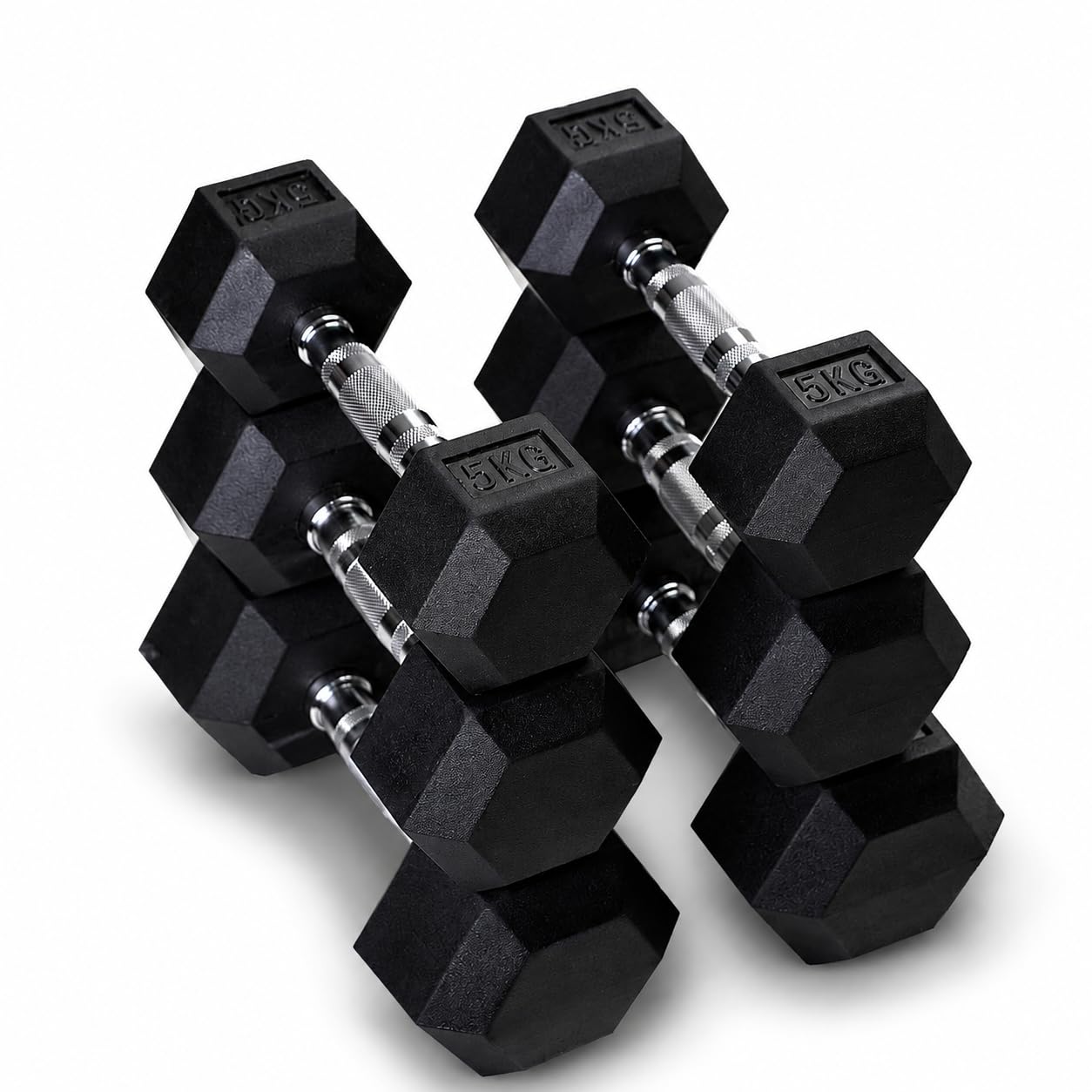 Northern Hex Dumbbell Set 5kg, 10kg, 15kg - Rubber Coated Weight Training Dumbbells for Strength Training, Weightlifting, Bodybuilding, Muscle Building, Arm & Full Body Workouts