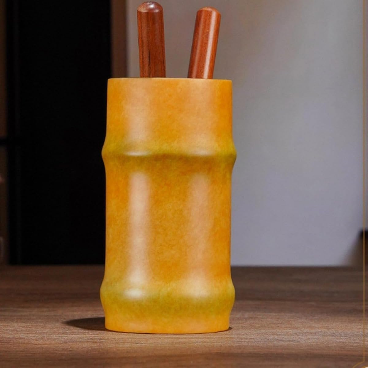 ペン立て 筆立て AOCIR 筆筒 竹筒 真鍮 卓上収納 文具収納 小物入れ 多機能 実用性 エレガンス ペンケース オーナメント