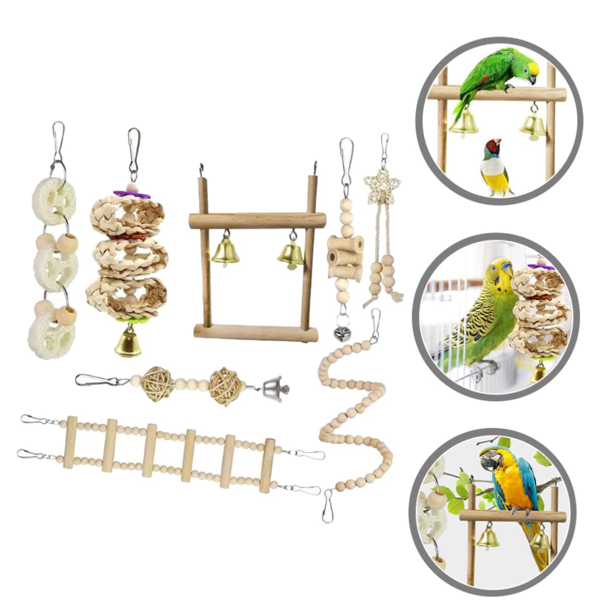 BESPORTBLE 2ensembles Échelle pour Oiseaux Jouet à pour Perroquets Perroquets Et Perruches De Et Pratique pour Cage Ou Bureau
