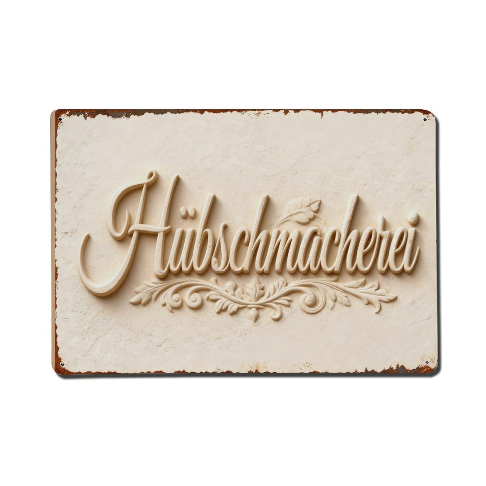 Hubschmacherei Script Font Design Vintage Metal Tin Sign Retro Wall Decor, Bar Garage Cafe Kitchen Home Wall Art Poster Decoration 8x12inches