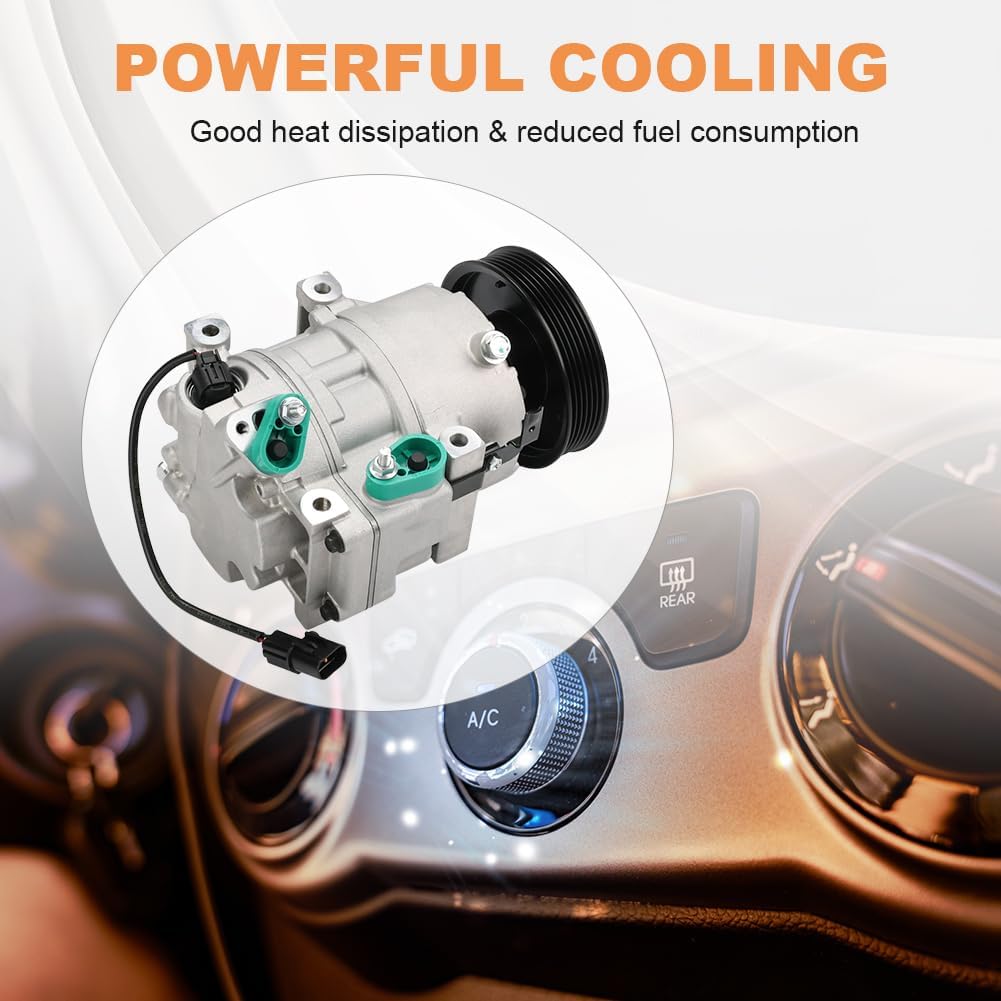 JDMON Air Conditioner AC Compressor with Clutch Compatible with Kia Sorento 3.3L 2014-2015, Sorento 3.5L 2011-2013 Compatible with Hyundai Santa Fe 3.3L 2013-2018, Replace 97701-1U600 97701-1U650