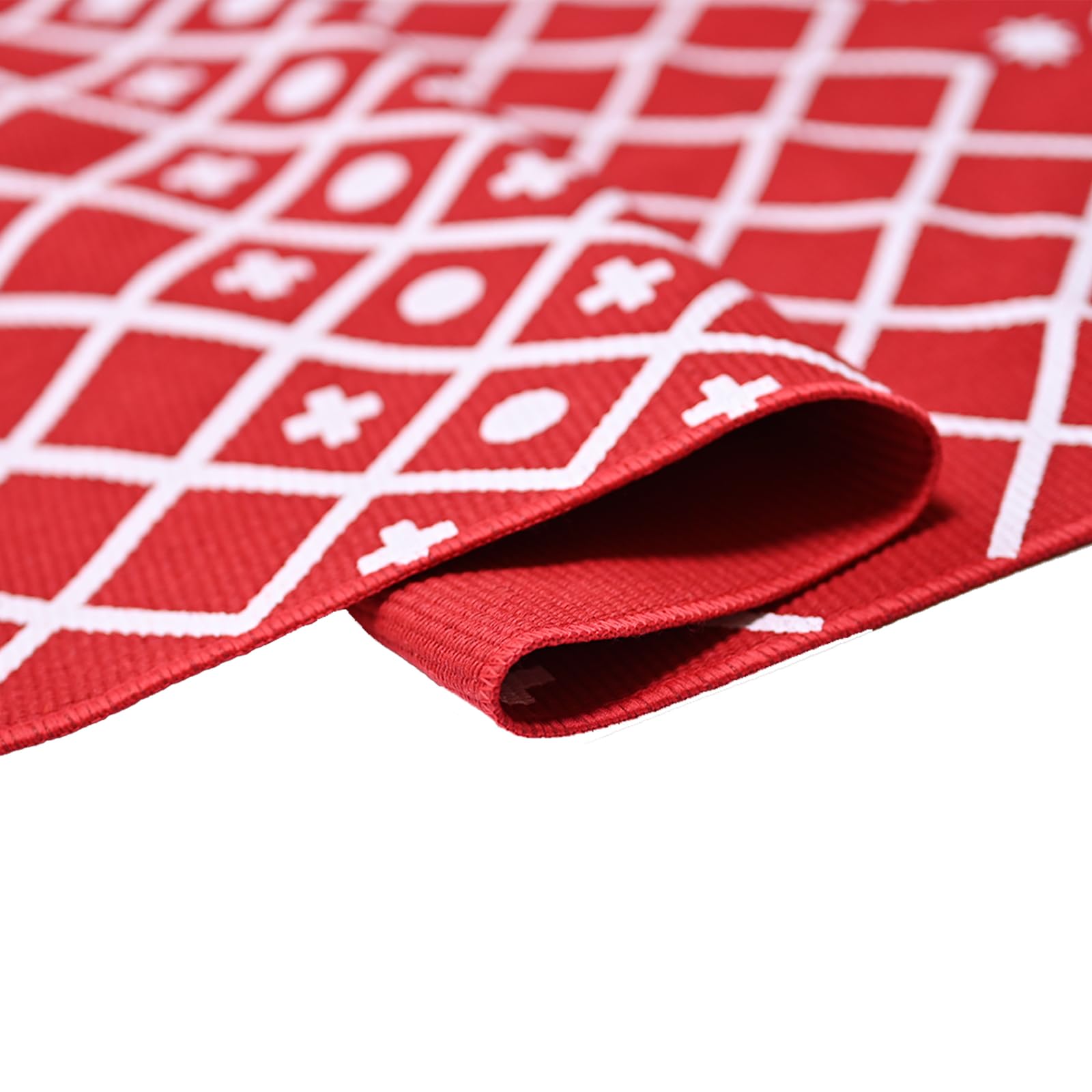 Christmas Red and White Area Rug - 3' x 5' Outdoor Front Door Decor Door Mat Cotton Washable Hand-Woven Rug Doormat Christmas New Year Holiday Entryway Porch Kitchen Living Room Bedroom