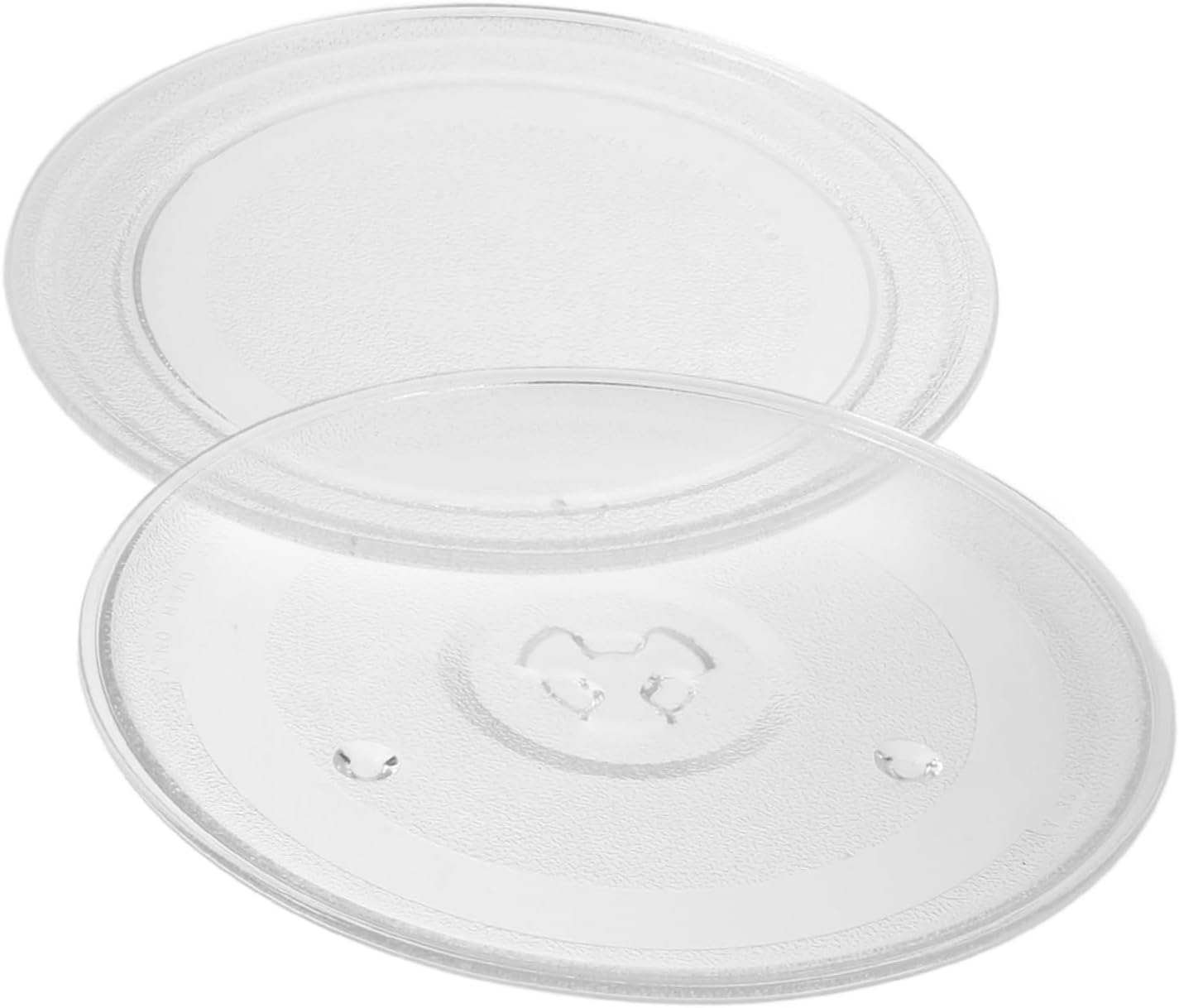2pcs Microwave Glass Turntable Plate Replacement Heat Resistant Tray for Even Cooking Compatible with Microwave Models Easy to Clean Durable Glass Design