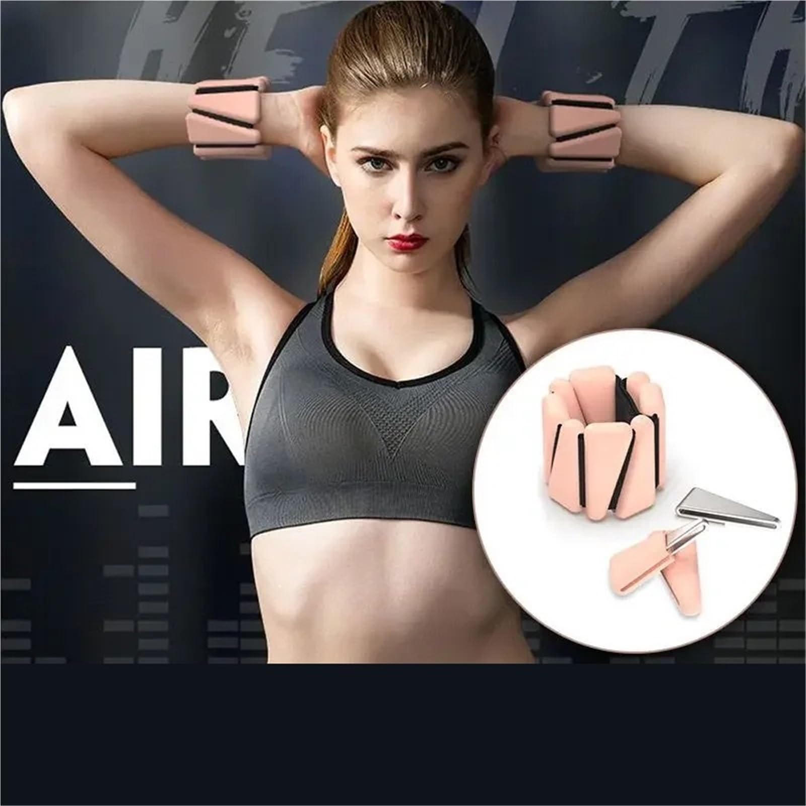 Pesas Para Tobillos Pulsera de pesas triangulares de silicona ajustable for el tobillo, de 1/2 libra, for yoga, fitness, ejercicio, correr, deportes