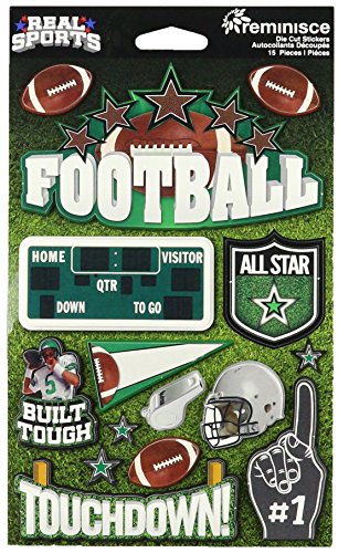 Reminisce Football Real Sports Cardstock Stickers 6