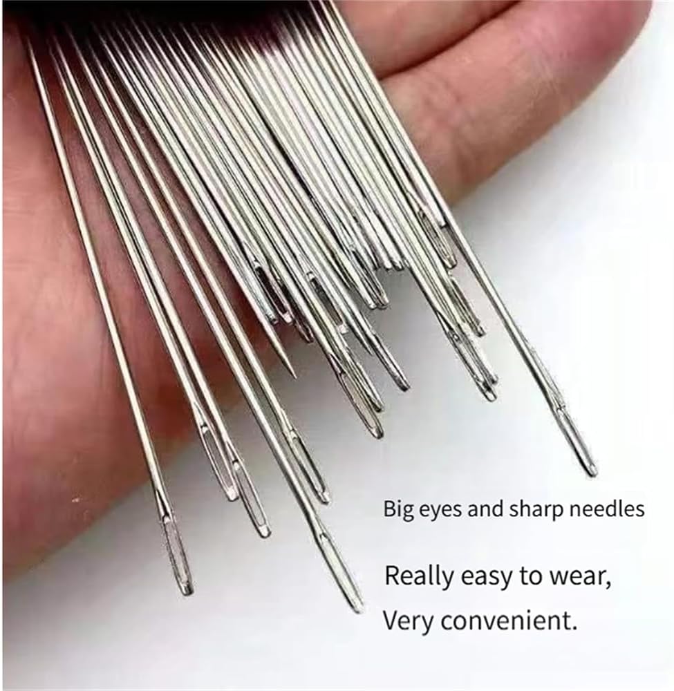 38PCS Big Eye Steel Sewing Needles Kit, Stainless Steel Needles for Hand Sewing, Embroidery Needles Needle and Thread Kit Sewing Kit, Portable DIY Hand Made Craft Set,for Handcraft Lovers (1 Set) - Image 3