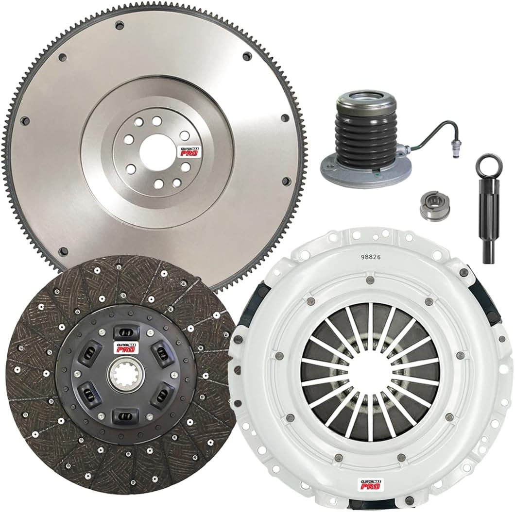 ClutchMaxPRO Performance Stage 2 Clutch Kit with Flywheel with Slave Cylinder Compatible with 2005-2010 Ford Mustang GT; Bullitt 4.6L V8 (CP07187HDWS-FW167731-ST2)