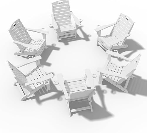 Vista 19 de Silla plegable Adirondack con otomana retráctil, resistente a la intemperie, silla de patio con 2 portavasos, silla de jardín al aire libre (negro)