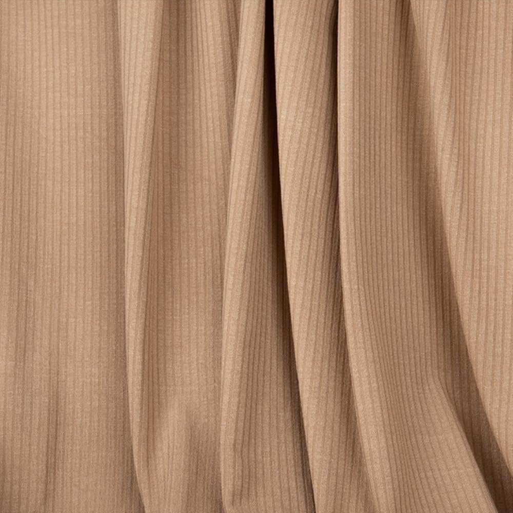Tela acanalada modal elástica de punto fino, tela decorativa, para manualidades, costura, ropa, camiseta, ropa interior, capa base, ropa de salón, camello, 300 cm x 150 cm