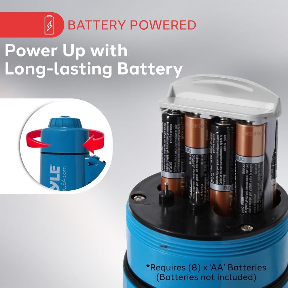 Pyle Megáfono PA portátil con Sirena de Alarma y Volumen Ajustable, 40 W, Ligero, Grado Marino, Impermeable, Funciona con Pilas AA para Uso en Interiores y Exteriores