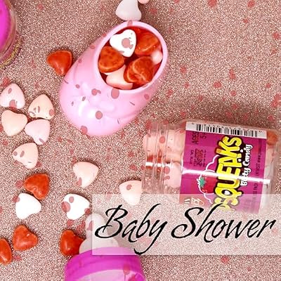 Baby Bottle Candy Pink Heart for Girl Gender Reveal Baby Shower Strawberry Flavored - 10 Pk - Kosher