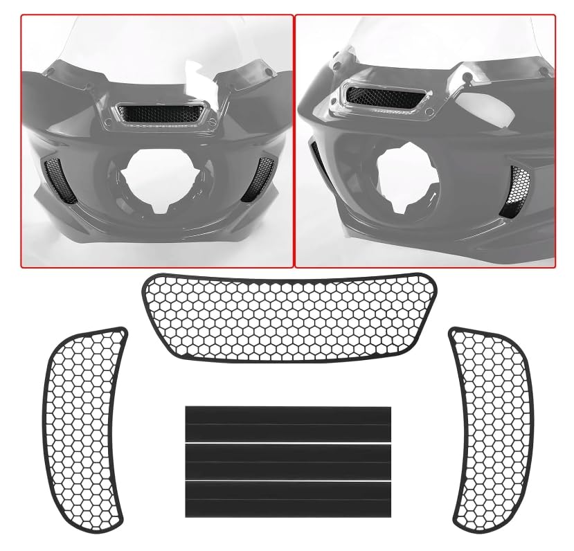 Image of Front Vent Trim cover kit Side Headlight Fairing Vent Screen Mesh Grill Compatible with Harley Softail Low Rider ST FXLRST 2022-2025,For Softail Low Rider El Diablo FXRST 2022, 3pcs
