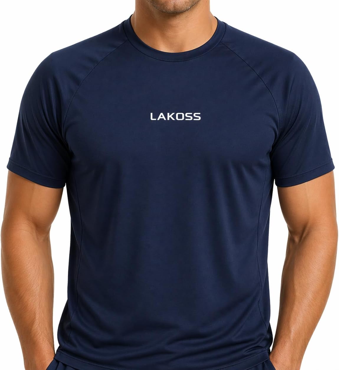 Camiseta Masculina Dry Fit Poliamida UV50+ Proteção Solar Segunda Pele Manga Curta Academia Treino Corrida Trabalho Lazer Conforto Leve (BR, Alfa, G, Slim, AZUL MARINHO)