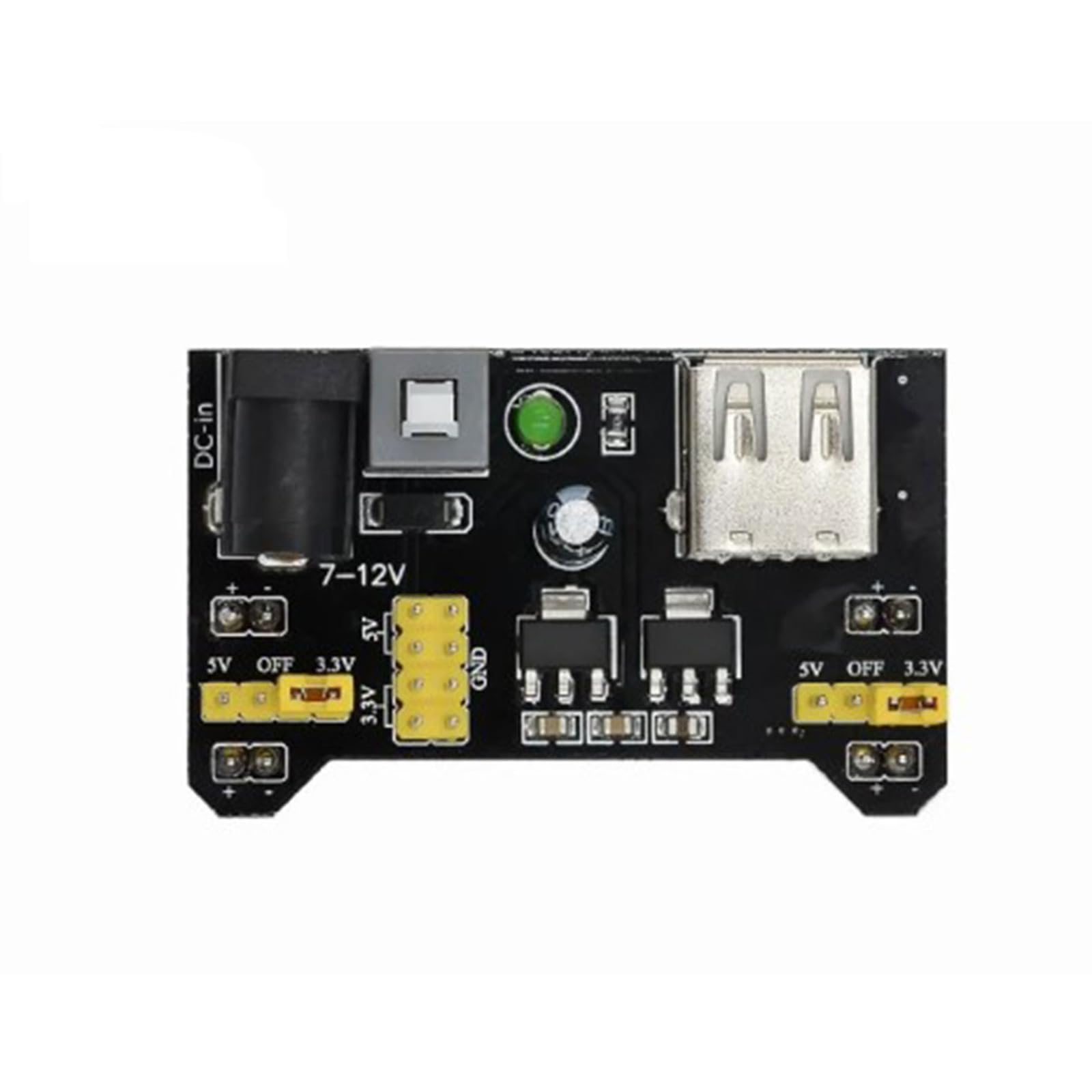 10 sztuk modułów zasilania z podwójnym wyjściem 3,3 V/5 V – kompatybilny z płytą prototypową MB102, DC 6,5-12 V i zasilaniem USB do Arduino, Raspberry Pi, projektów elektronicznych, obwodów