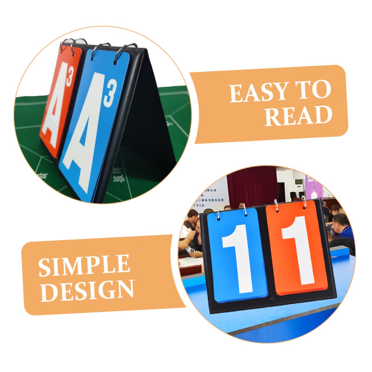 KOMBIUDA Flip Scoreboard Durable and Easy-to-Read Basketball Scoreboard for Sports Competitions