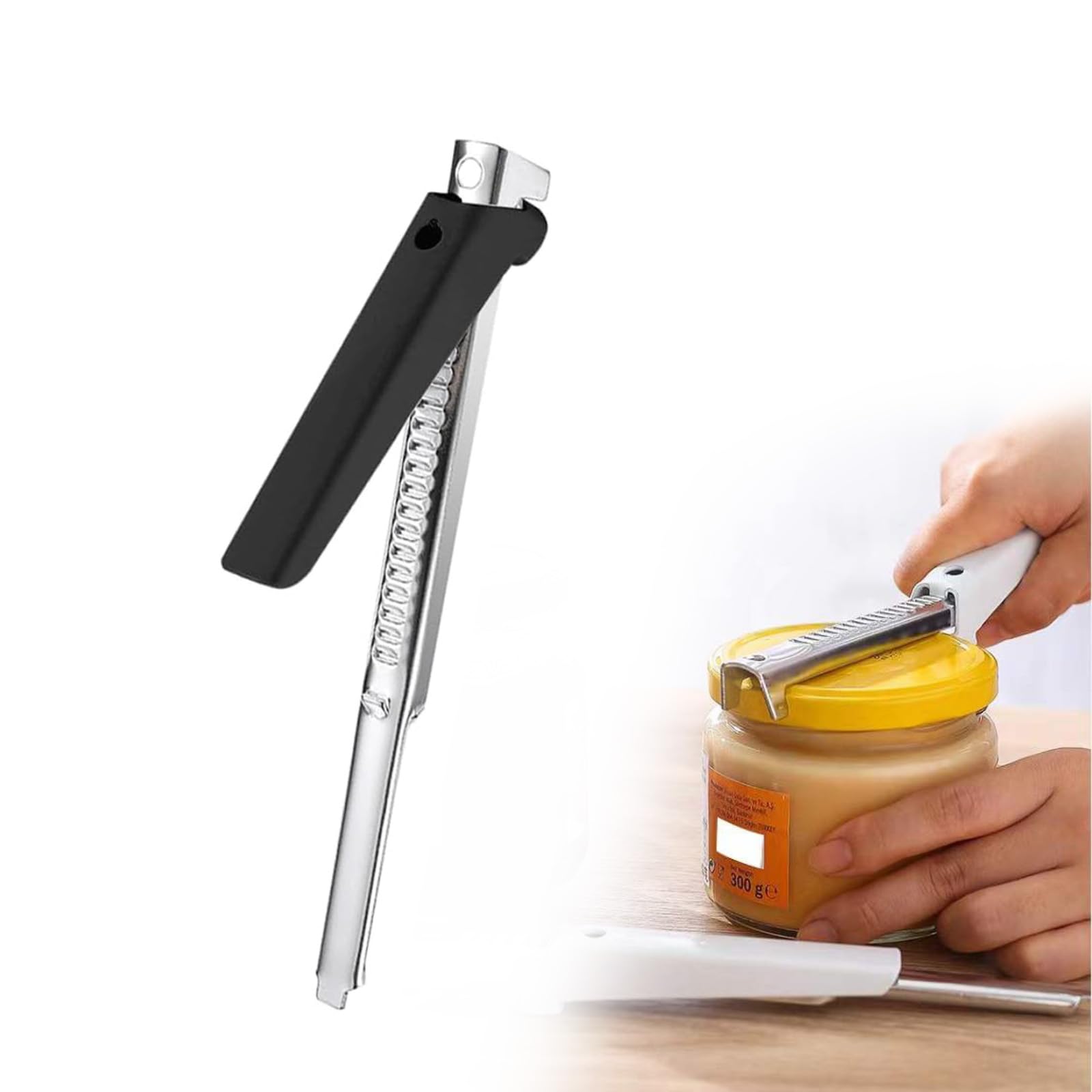 Effortless Arthritis Jar Opener, Easy Open Lid Opener Bottle Opener, Portable Bottle Opener for Seniors, Non-Slip Manual Lid Opener for Home, Camping (Black)