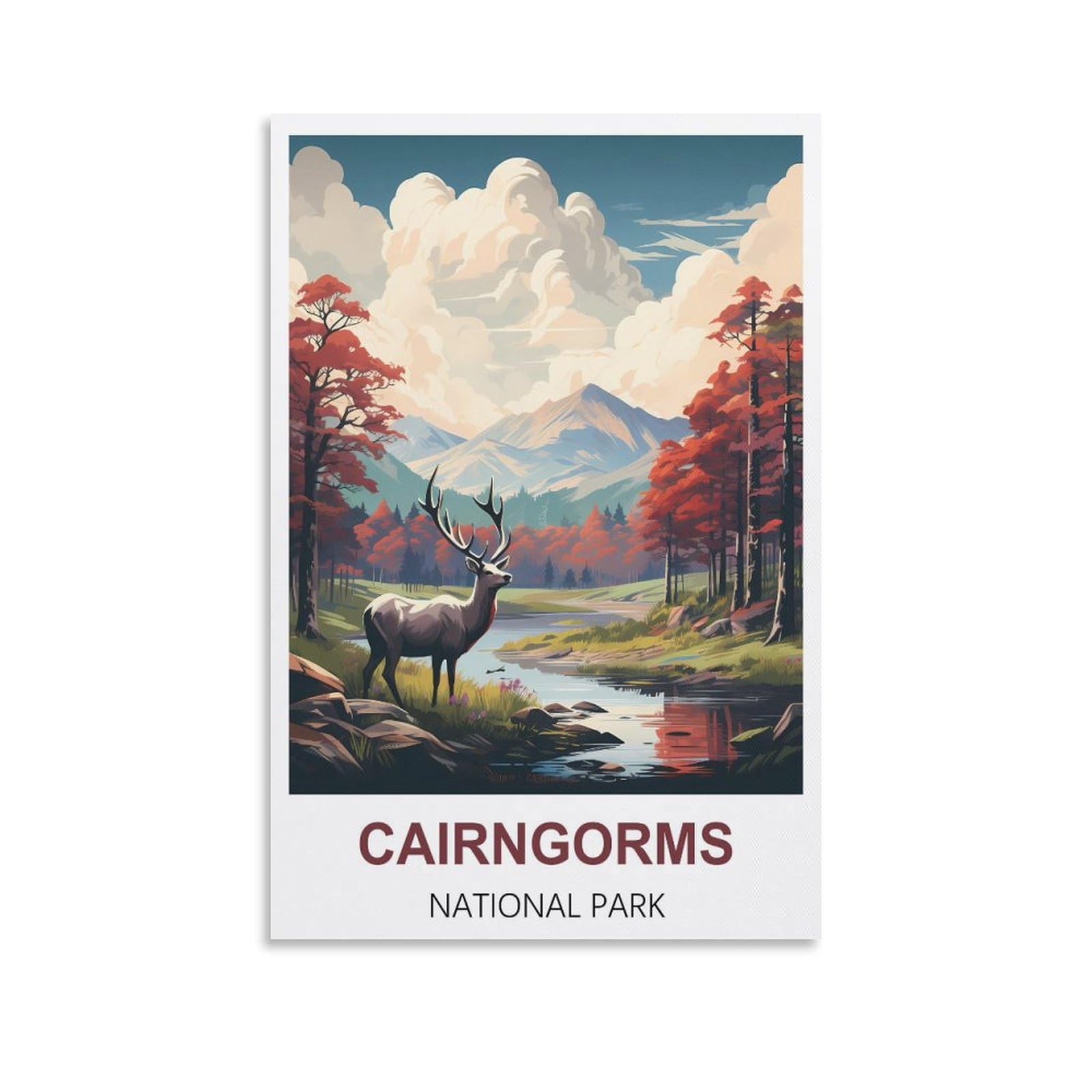 EZMLFA Diamond Art Kits Adults,Cairngorms Scotlands,5D DIY Diamond Art Kits for Beginners Round Full Drill Diamond Painting for Home Wall Decoration Gift 40x40cm