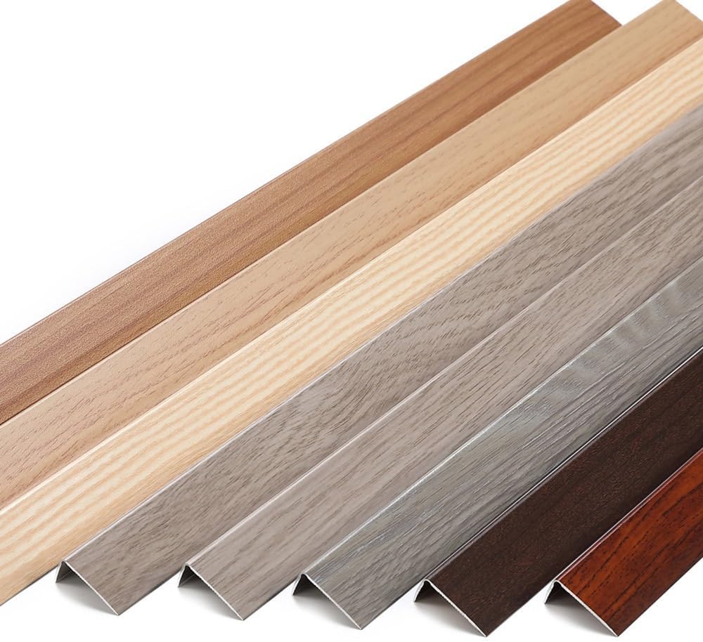 Nez de marche en aluminium gris aspect bois pour rénovation escalier maison 90cm
