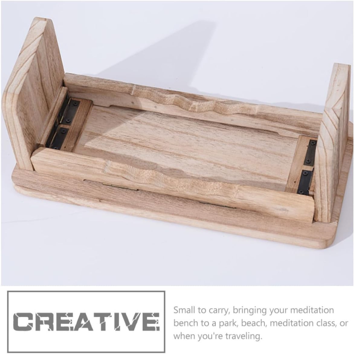 Portable Wooden Meditation Stool for Deeper Breathing and Improved Circulation, Foldable Kneel Sit Stool Suitable for Park and Beach Use