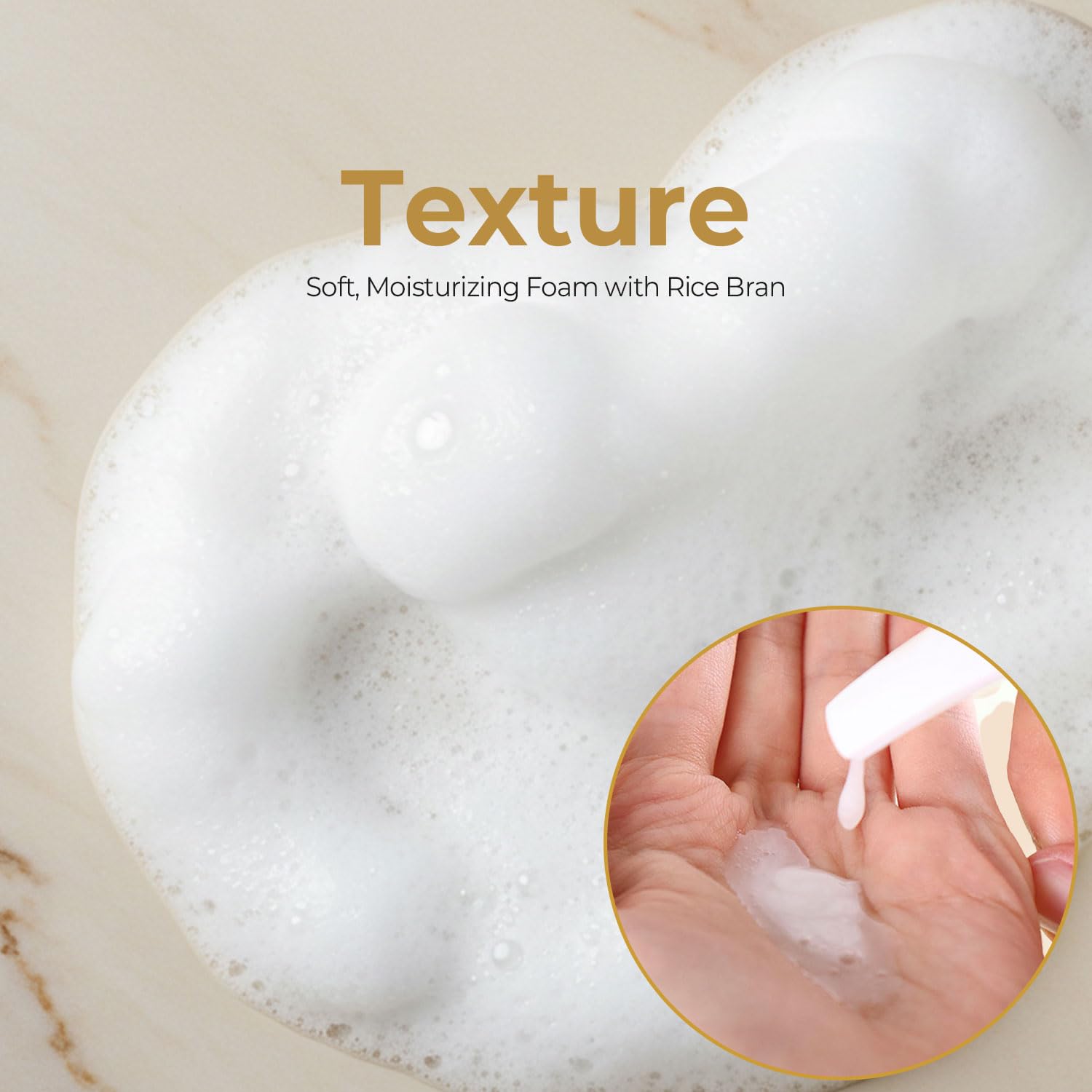 Pioom Rice Bran Cleansing Foam | Hydrating Face Wash for Sensitive Skin | Gentle K-Beauty Cleanser with Soft Creamy Texture & Lovely Scent | Family Size 16.9 fl oz - Image 7