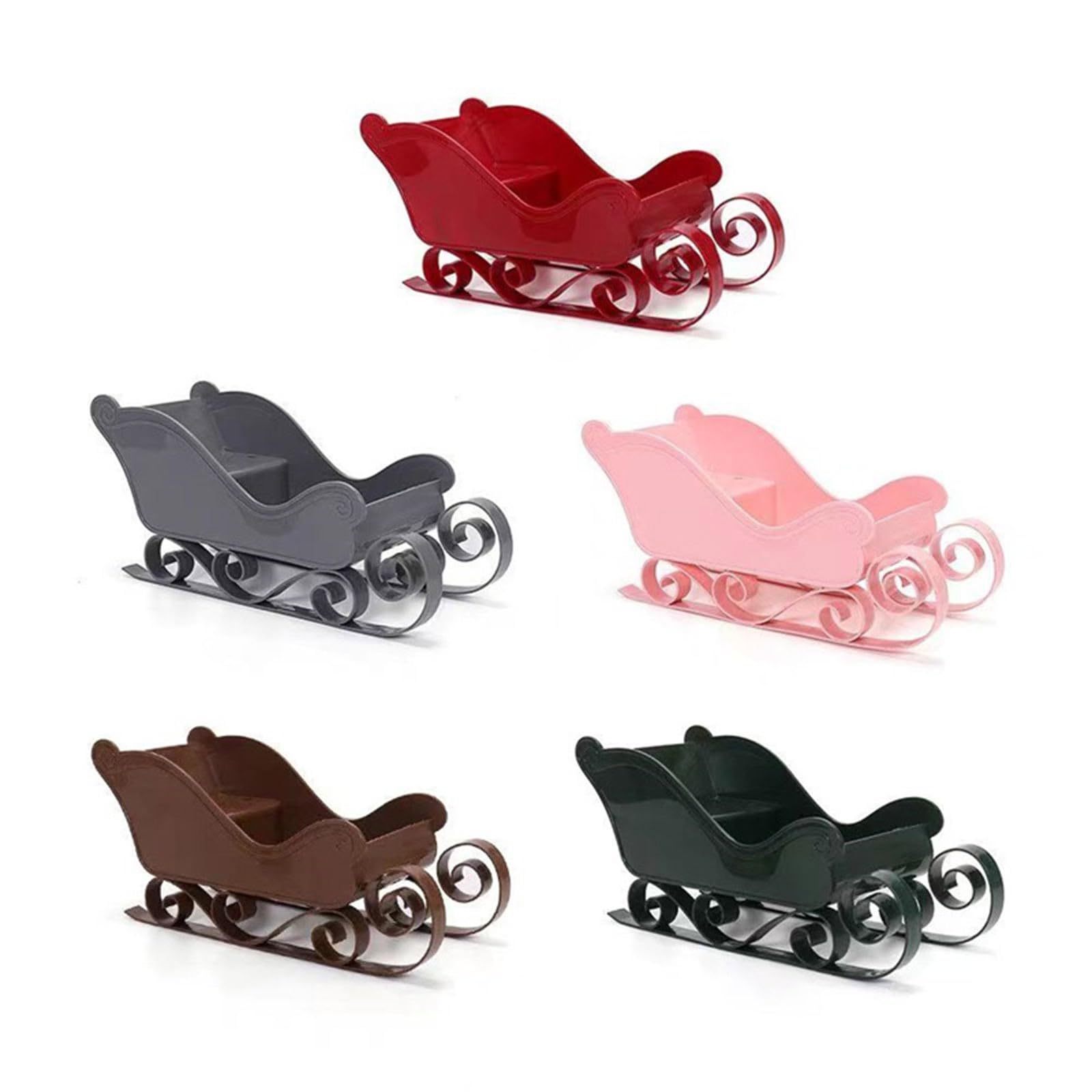 Yoetaun Festive Santa Sleigh Candy Dish Christmas Table Candy Bowl Plastic Sleighs Model Centerpiece And Decoration Christmas Sleigh Decoration