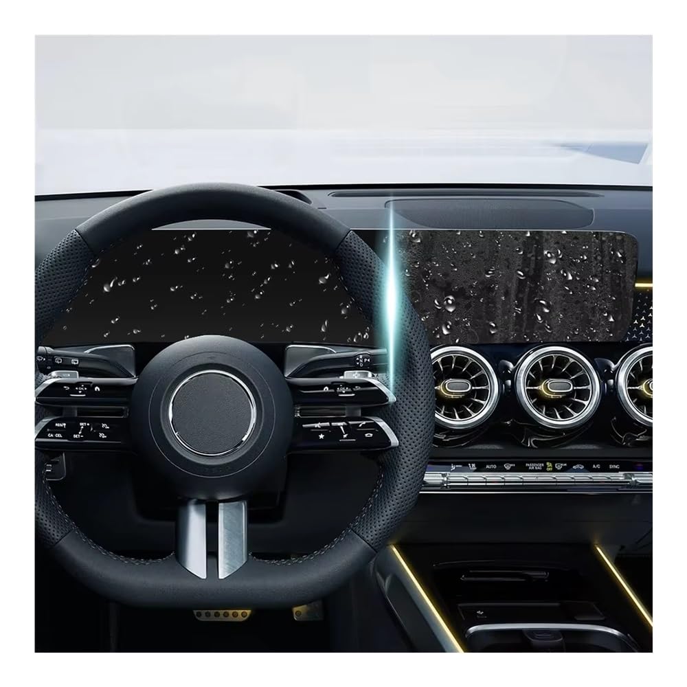 Protector Pantalla GPS Protector de pantalla cristal templado 2 en 1 para la consola central del coche Clase A W177 (2024-2025) con GPS